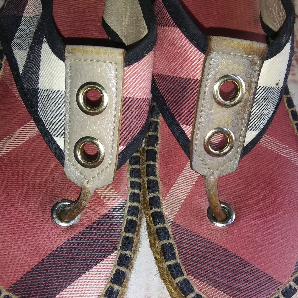 Burberry Red and Black Plaid Heels